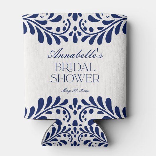 Blauwe Talavera Tegel Spaanse Fiesta Bruidsdouche Blikjeskoeler (Achterkant)