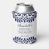 Blauwe Talavera-tegel Spaanse Fiesta Bruiloft Blikjeskoeler (Blikje Achterkant)