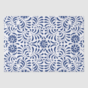Blauwe Talavera-tegel Spaanse Stijl Fiesta Tissuepapier