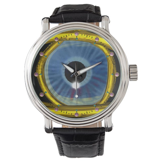BLAUWE TALISMAN/BLAUWE OGEN, zwart Horloge (Voorkant)