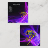 BLAUWE TALISMAN, HORUS OGEN, PINK PAARSE LICHTWAVE VIERKANTE VISITEKAARTJE (Voorkant / Achterkant)