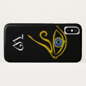 BLAUWE TALISMAN, HORUS OOG MONOGRAM ; zwart Case-Mate iPhone Case (Achterkant (horizontaal))