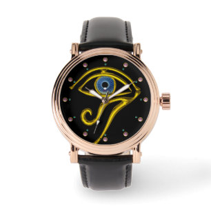 BLAUWE TALISMAN/OGEN VAN HORUS, zwart Horloge