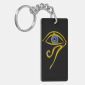 BLAUWE TALISMAN/OGEN VAN HORUS, zwart Sleutelhanger (Voorkant Links)