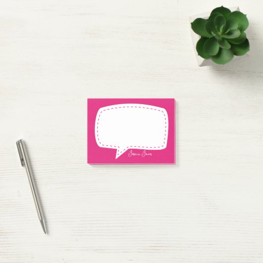 blauwe Talk Bubble Gepersonaliseerde Naam Spraak B Post-it® Notes (Kantoor)