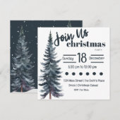 Blauwe Tall Holiday Pine Tree voor Kerstmis Kaart (Voorkant / Achterkant)