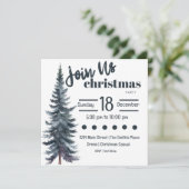 Blauwe Tall Holiday Pine Tree voor Kerstmis Kaart (Staand voorkant)