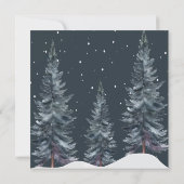 Blauwe Tall Holiday Pine Tree voor Kerstmis Kaart (Achterkant)