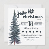 Blauwe Tall Holiday Pine Tree voor Kerstmis Kaart (Voorkant)