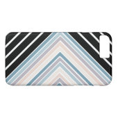 Blauwe tan strepen plus zwarte en witte strepen Case-Mate iPhone case (Achterkant (Horizontaal))
