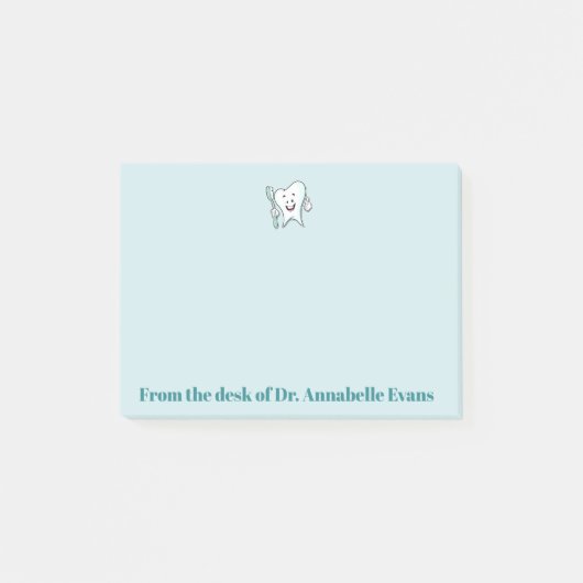 Blauwe tand en penseel post-it® notes (Voorkant)