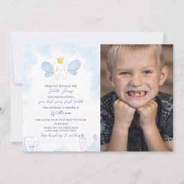 Blauwe Tand Fairy Letter Met Foto Kaart
