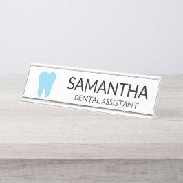 Blauwe tand moderne minimale tandarts bureau naambordje