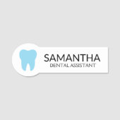 Blauwe tand moderne minimale tandarts naamplaatje (Voorkant)