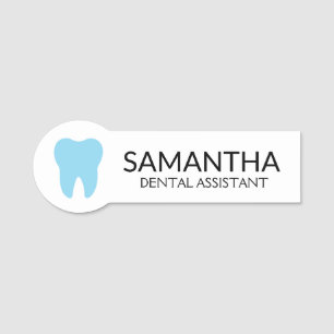 Blauwe tand moderne minimale tandarts naamplaatje