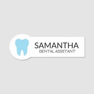 Blauwe tand moderne minimale tandarts naamplaatje