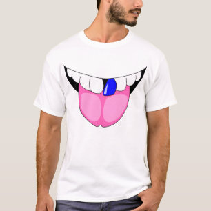 Blauwe tand t-shirt