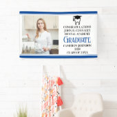 Blauwe Tandheelkundige School Afstuderen Party Fot Spandoek (Insitu)