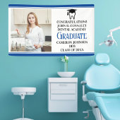 Blauwe Tandheelkundige School Afstuderen Party Fot Spandoek