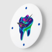 Blauwe tandheelkundige wandklok (Hoek)
