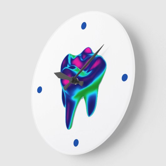 Blauwe tandheelkundige wandklok (Hoek)