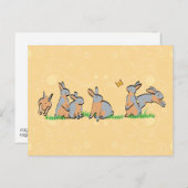 BLAUWE TANEN IN DE GRAS BRIEFKAART (Voorkant / Achterkant)