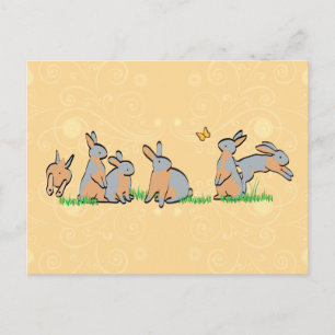 BLAUWE TANEN IN DE GRAS BRIEFKAART