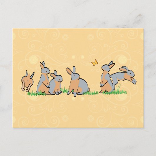 BLAUWE TANEN IN DE GRAS BRIEFKAART (Voorkant)