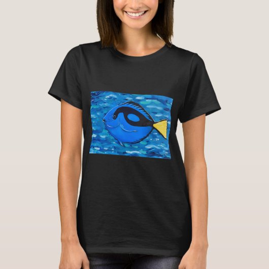 Blauwe Tang Schilderij T-shirt (Voorkant)