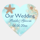 Blauwe tangerine bruiloft verloving zegels (Voorkant)