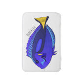 Blauwe tangvis cartoon illustratie badmat (Voorkant Verticaal)