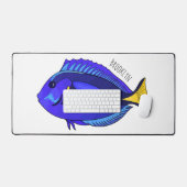 Blauwe tangvis cartoon illustratie bureaumat (Keyboard & Muis)