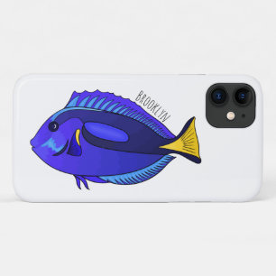 Blauwe tangvis cartoon illustratie Case-Mate iPhone case