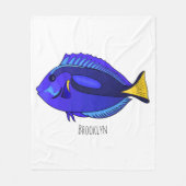 Blauwe tangvis cartoon illustratie fleece deken (Voorkant)