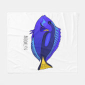Blauwe tangvis cartoon illustratie fleece deken (Voorkant (Horizontaal))