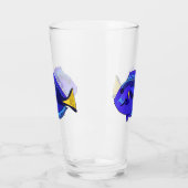 Blauwe tangvis cartoon illustratie glas (Links)