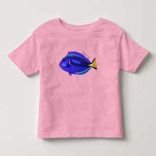 Blauwe tangvis cartoon illustratie kinder shirts