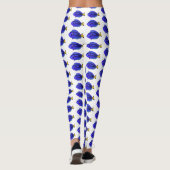 Blauwe tangvis cartoon illustratie leggings (Achterkant)