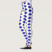 Blauwe tangvis cartoon illustratie leggings (Links)