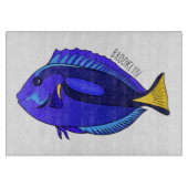 Blauwe tangvis cartoon illustratie snijplank (Voorkant)