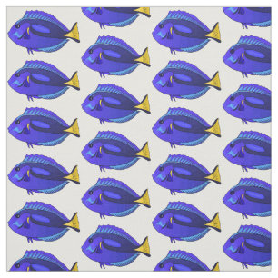 Blauwe tangvis cartoon illustratie stof