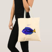 Blauwe tangvis cartoon illustratie tote bag (Voorkant (product))
