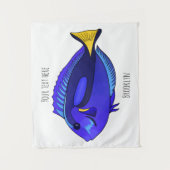 Blauwe tangvis cartoon illustratie wandkleed (Voorkant)