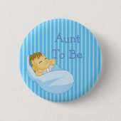 Blauwe tante om Baby shower Button te zijn (Voorkant)