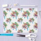 Blauwe tapijten met bladeren tissuepapier (Craft)