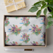 Blauwe tapijten met bladeren tissuepapier (Geschenk)