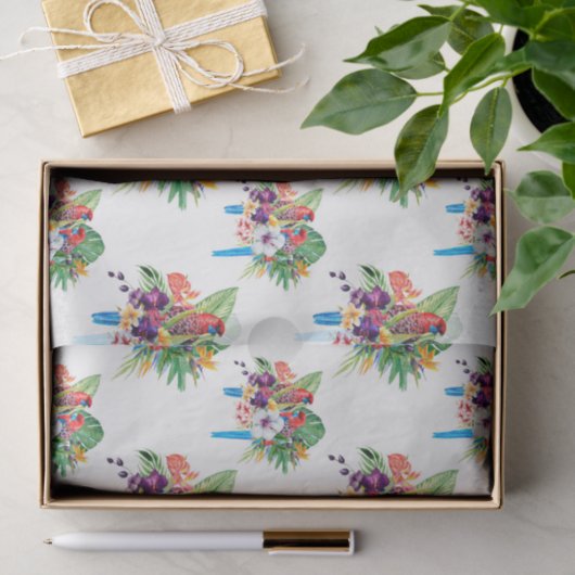 Blauwe tapijten met bladeren tissuepapier (Geschenk)