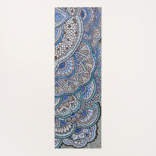 Blauwe tapuit yogamat (Achterkant)