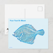 Blauwe tarbot briefkaart (Voorkant / Achterkant)