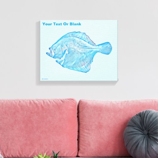 Blauwe tarbot canvas afdruk (Insitu (Woonkamer))